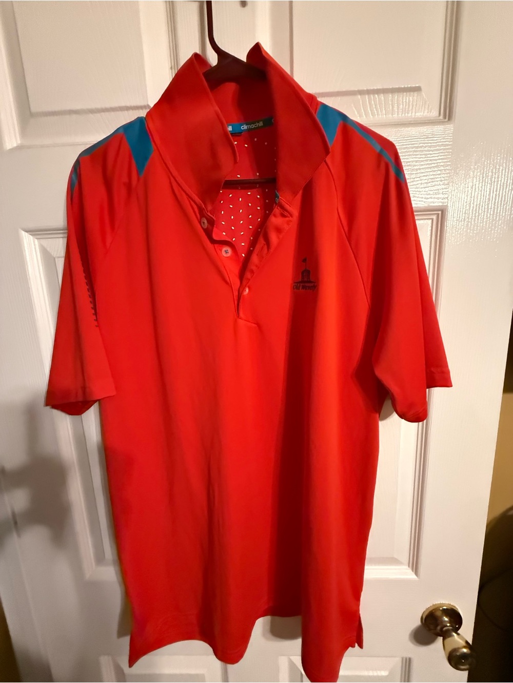 (Small pick spot) Adidas Red Polo believed to be large/ no size tag